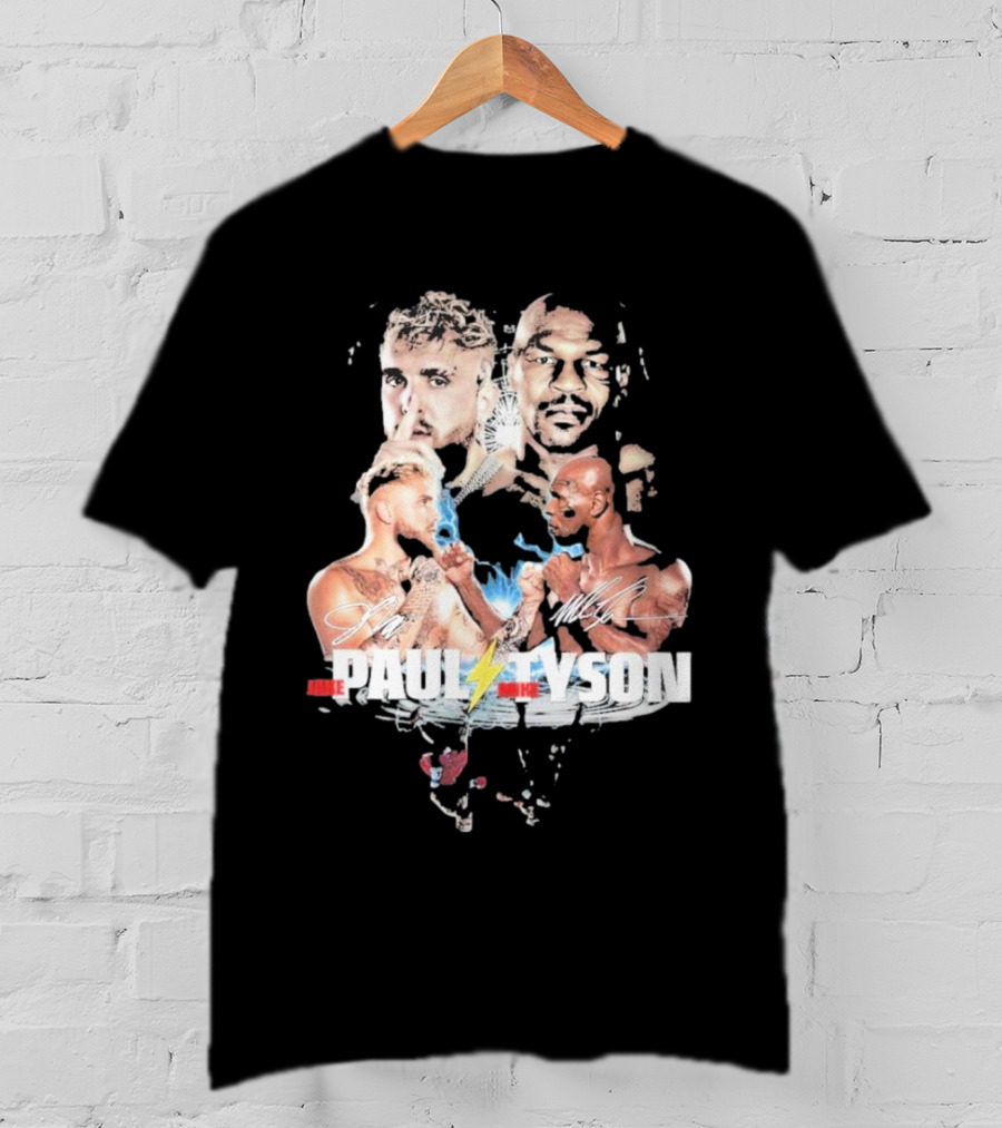 Jake Paul Mike Tyson Signature Lightning Faceoff Collaboration T-Shirt