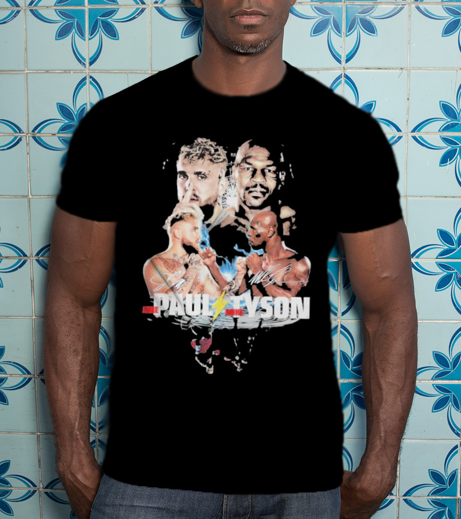 Jake Paul Mike Tyson Signature Lightning Faceoff Collaboration T-Shirt