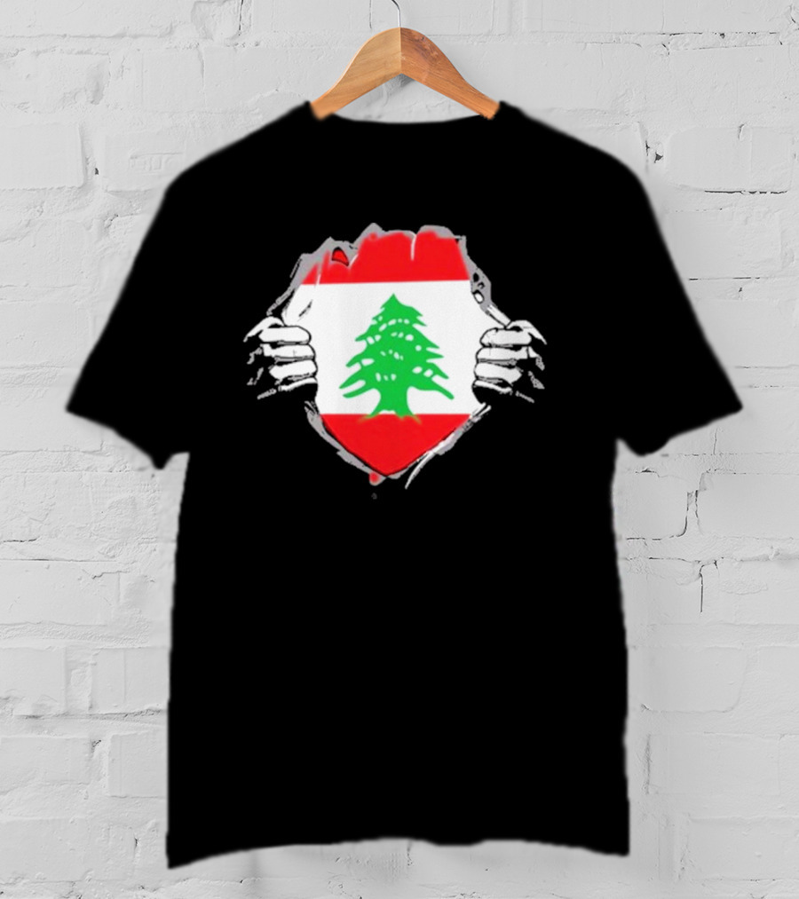 Lebanon Cedars Rugby League Lebanese Superhero Flag Icon T-Shirt