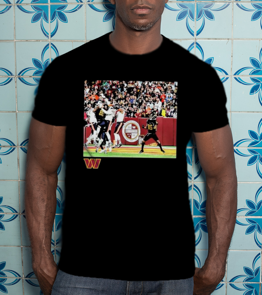 Washington Commanders Noah Brown Black NFL Flash Features Week 8 Action Scene T-Shirt
