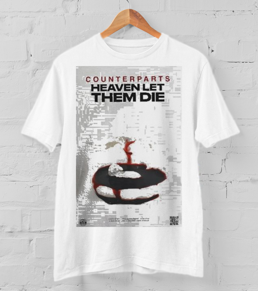 Counterparts Heaven Let Them Die EP Cover Glitch Effect Blood T-Shirt