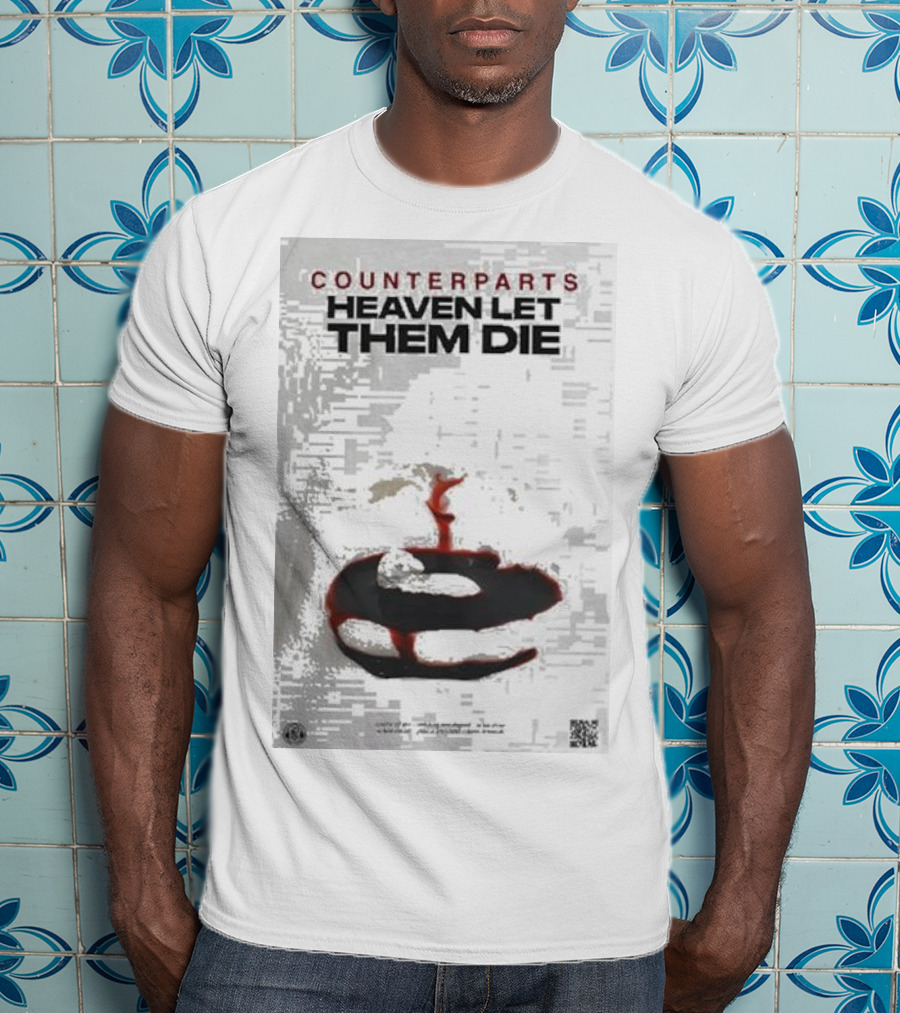 Counterparts Heaven Let Them Die EP Cover Glitch Effect Blood T-Shirt