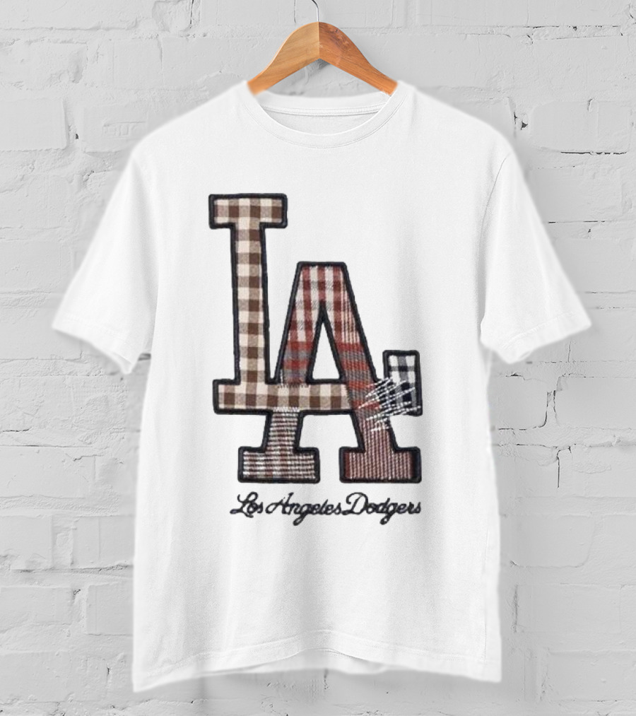 Los Angeles Dodgers Preppy Plaid LA T-Shirt