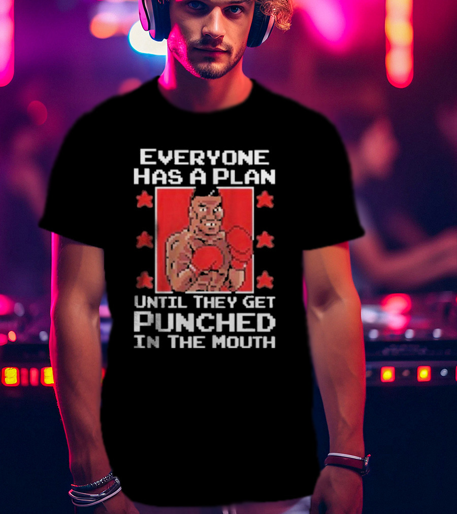 Everyone Has A Plan Until They Get Punched In The Mouth Pixel Art Boxer T-Shirt