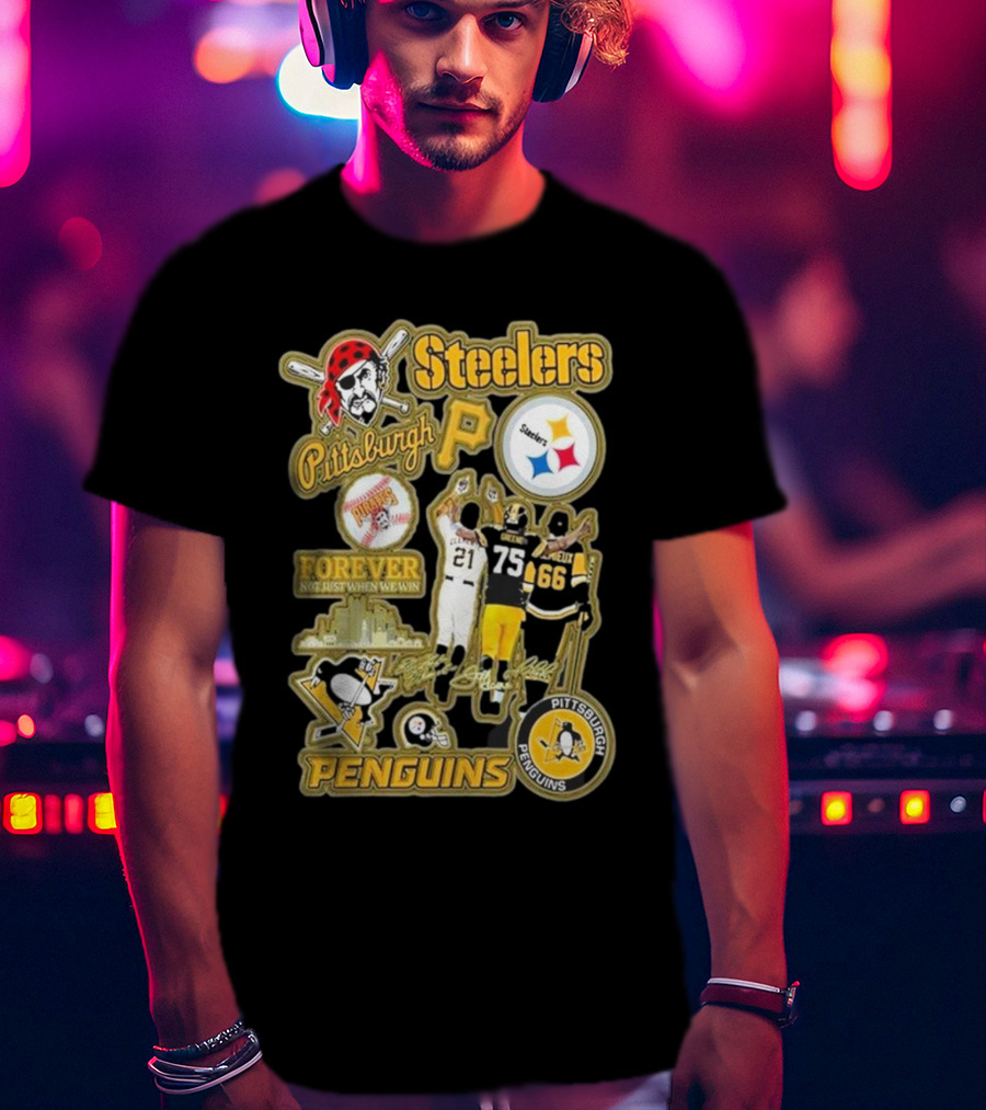 Steelers Penguins Pittsburgh Forever Fan Sports Icons And Passion T-Shirt