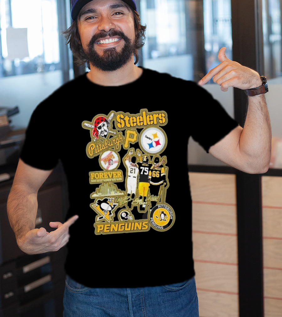 Steelers Penguins Pittsburgh Forever Fan Sports Icons And Passion T-Shirt