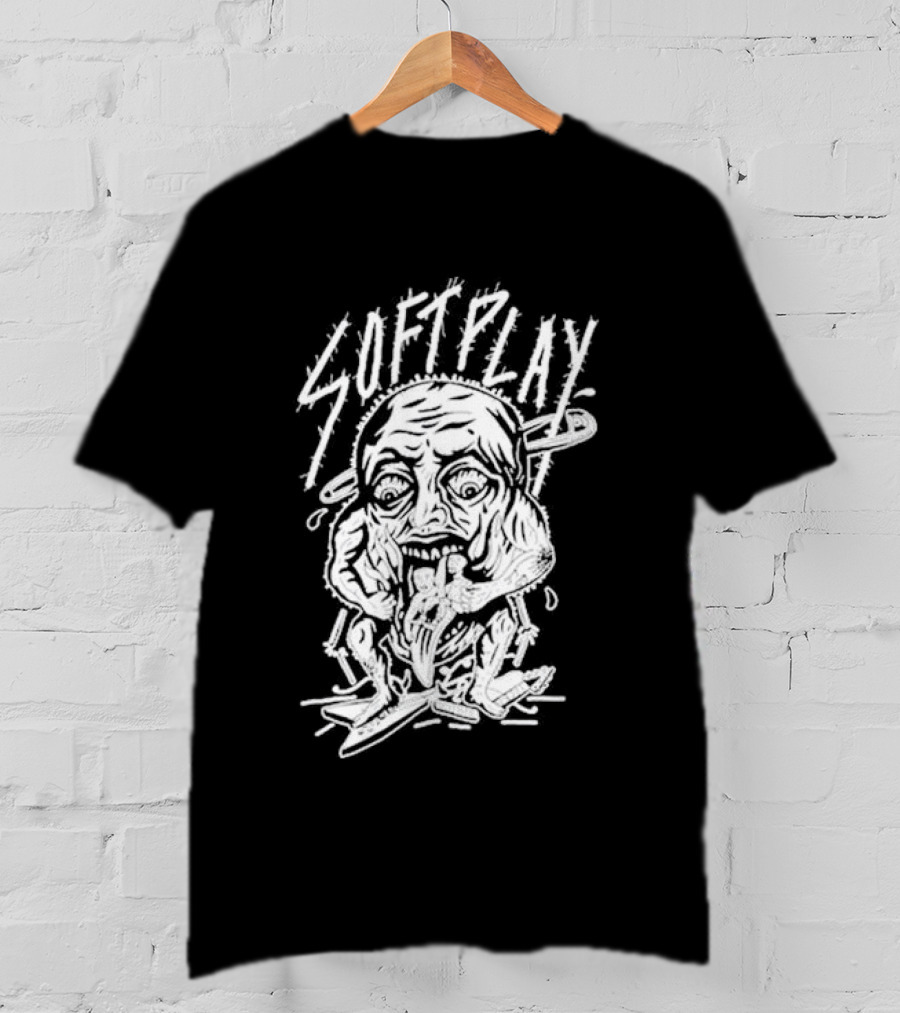 Soft Play Punk Monster Face Eating Muscly Figure T-Shirt
