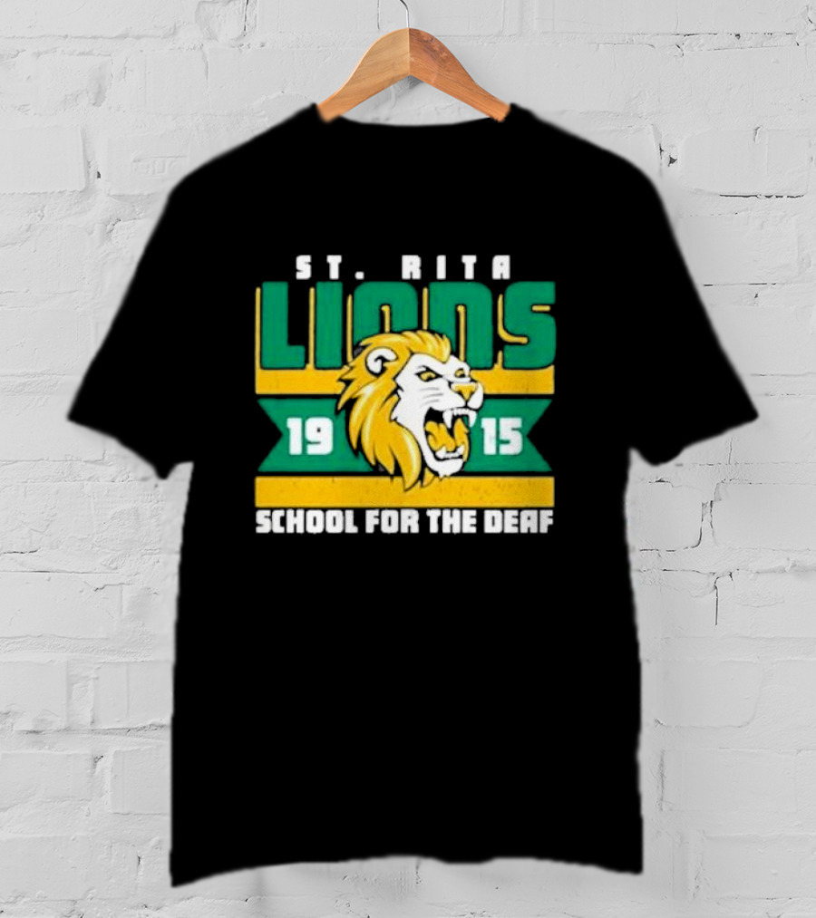 St. Rita Lions 1915 School For The Deaf Roaring Lion Emblem T-Shirt