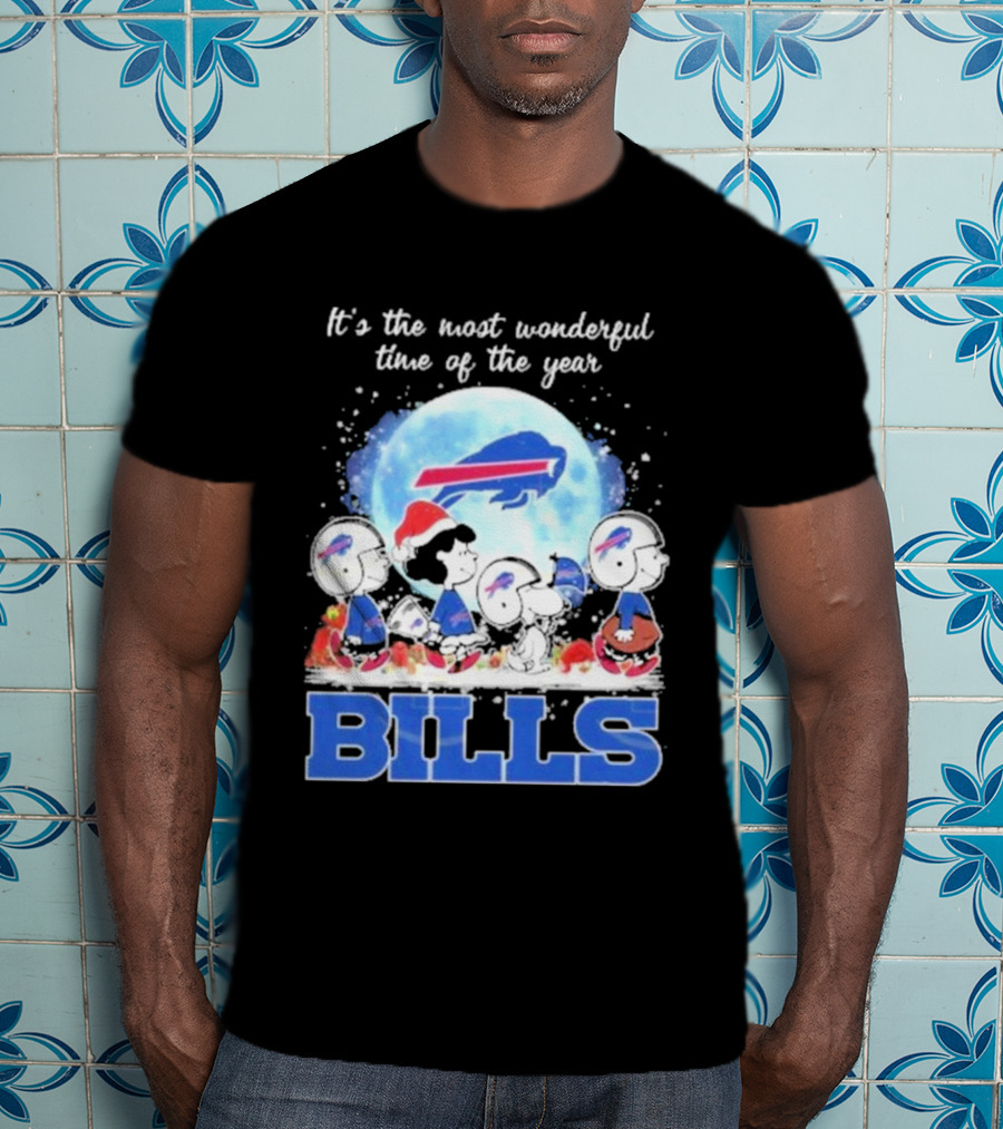 It's The Most Wonderful Time Of The Year Buffalo Bills Peanuts Football Holiday T-Shirt