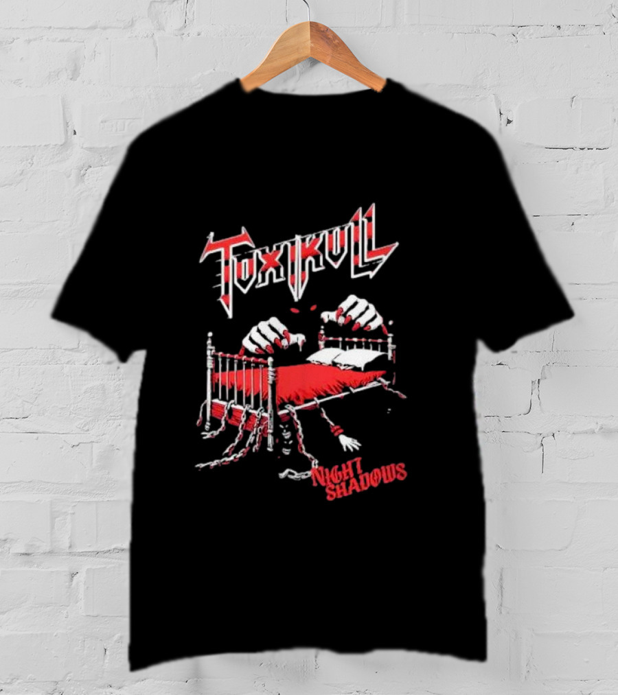 Toxikull Night Shadows Ghostly Red Chains And Claws T-Shirt