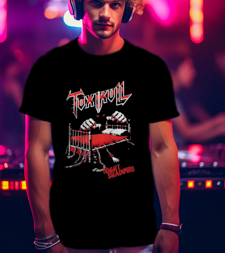 Toxikull Night Shadows Ghostly Red Chains And Claws T-Shirt