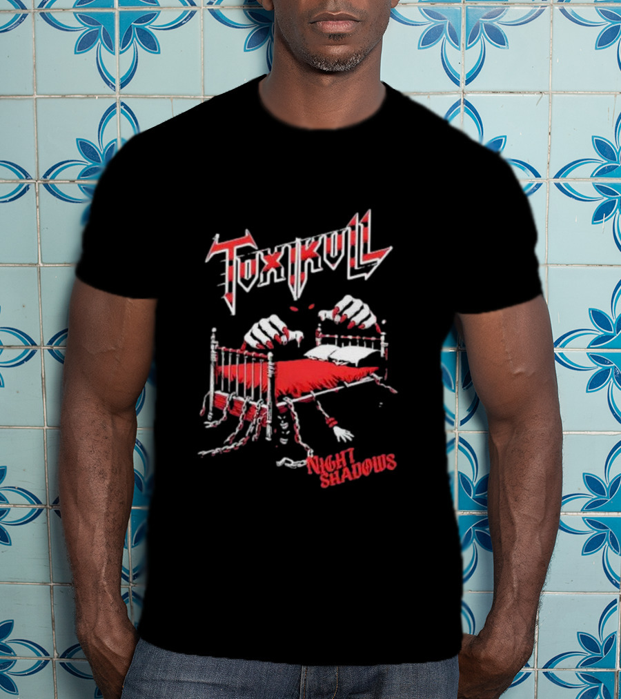 Toxikull Night Shadows Ghostly Red Chains And Claws T-Shirt
