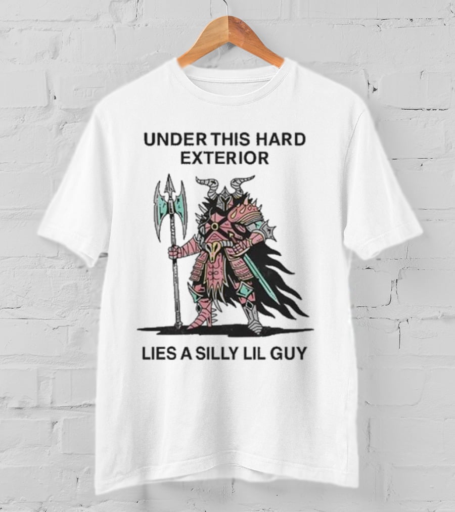 Under This Hard Exterior Lies A Silly Lil Guy Warrior With Axe And Horned Helmet T-Shirt