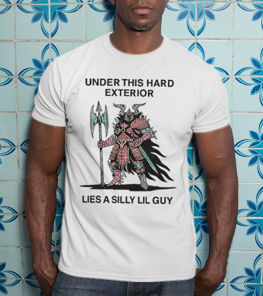 Under This Hard Exterior Lies A Silly Lil Guy Warrior With Axe And Horned Helmet T-Shirt