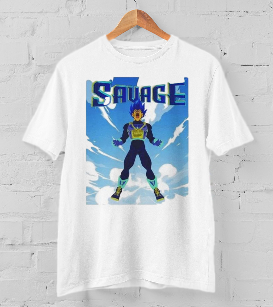 Vegeta Blue Saiyan Savage Super Warrior Transformation Scene T-Shirt