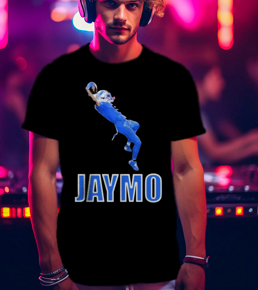 Jaymo Football Catch Jump Athlete Sports Blue Uniform T-Shirt