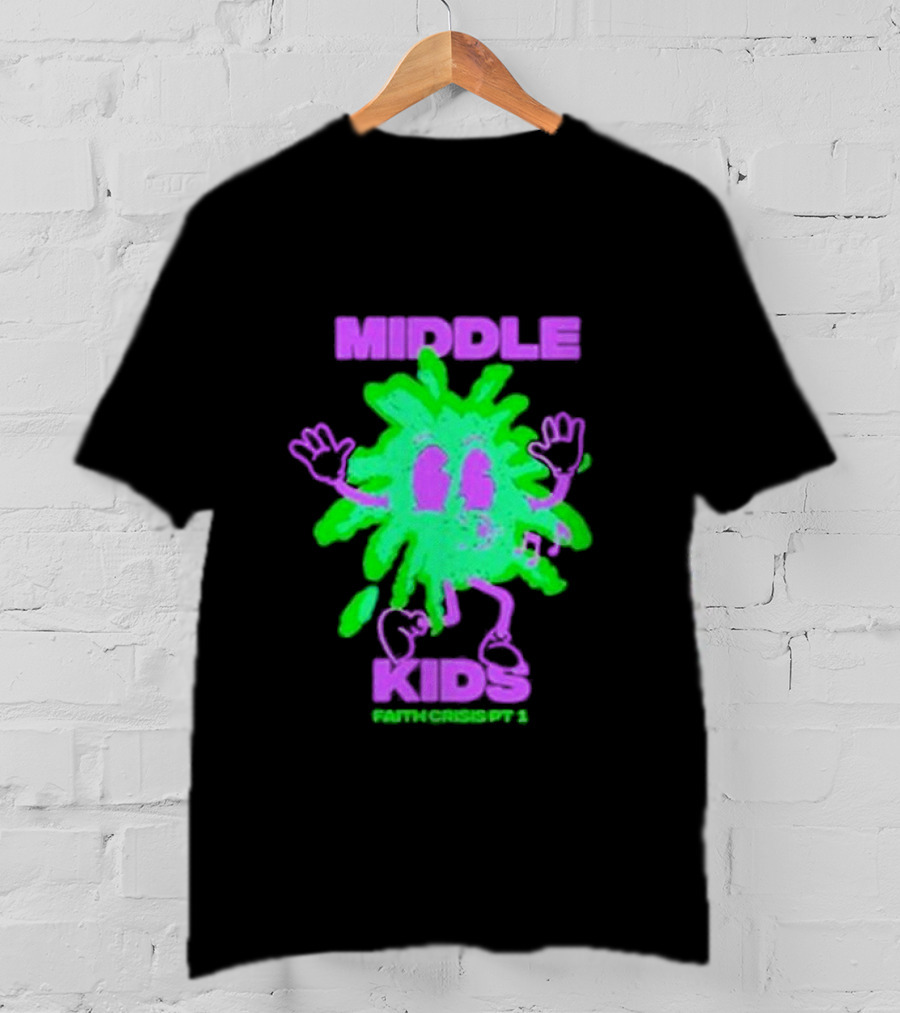 Middle Kids Faith Crisis Pt 1 Green Splatter Cartoon T-Shirt