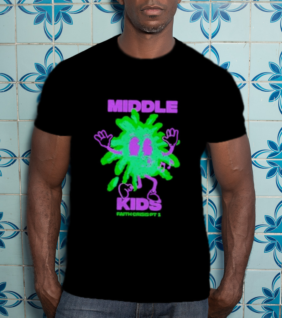 Middle Kids Faith Crisis Pt 1 Green Splatter Cartoon T-Shirt