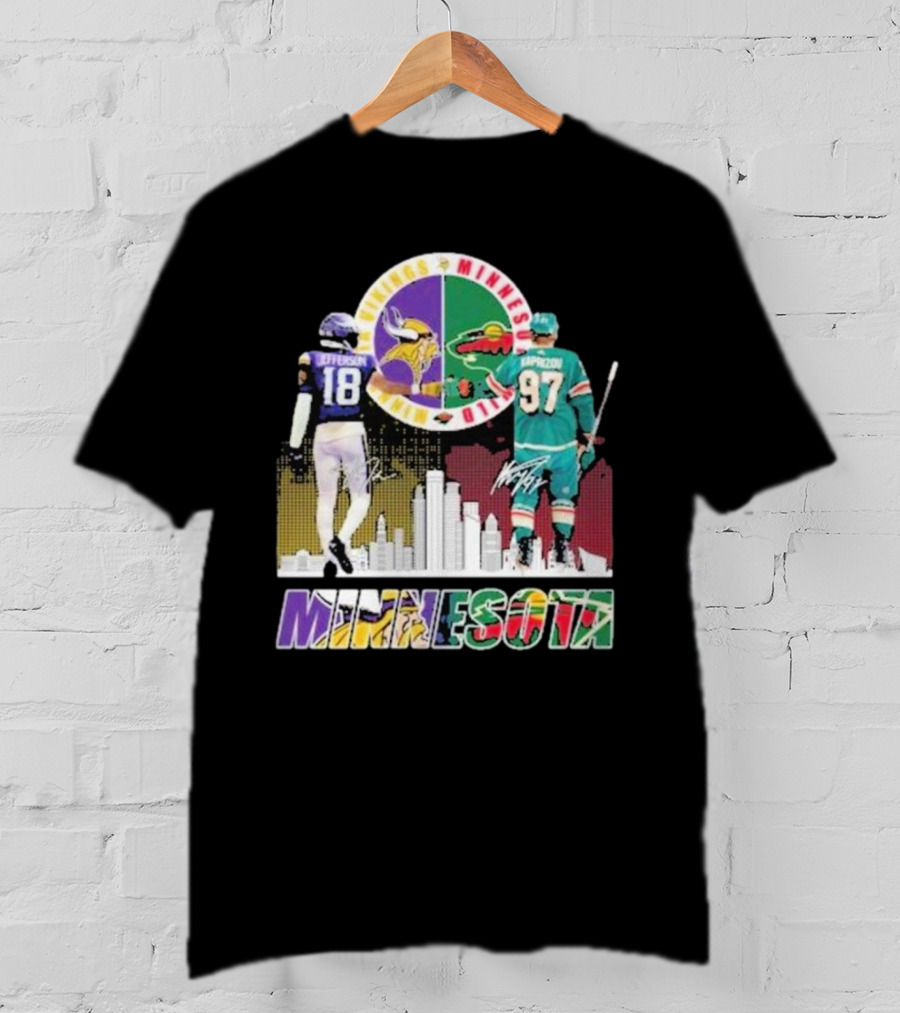 Minnesota Vikings Justin Jefferson Minnesota Wild Kirill Kaprizov Minnesota Proud T-Shirt