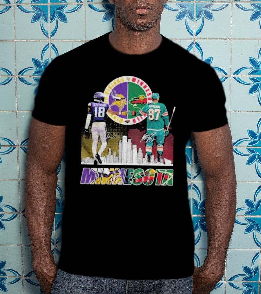 Minnesota Vikings Justin Jefferson Minnesota Wild Kirill Kaprizov Minnesota Proud T-Shirt