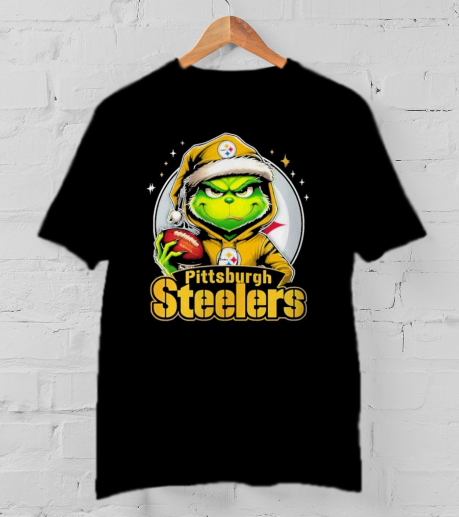 The Grinch Pittsburgh Steelers Christmas Football Crossover T-Shirt
