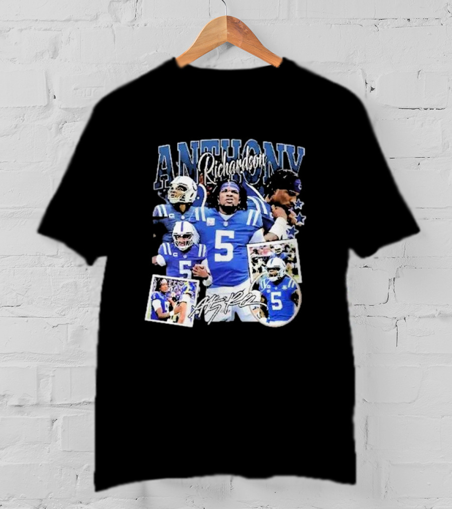 Anthony Richardson Indianapolis Colts Quarterback Number 5 Football Collage T-Shirt