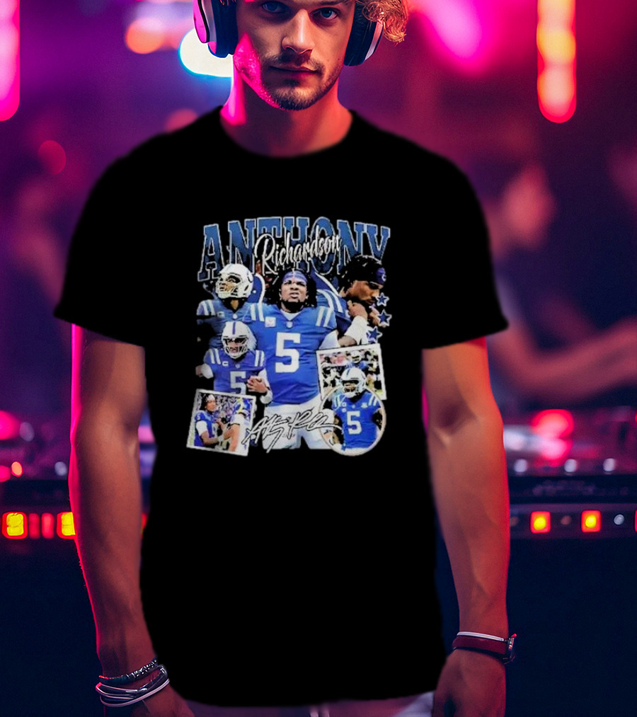 Anthony Richardson Indianapolis Colts Quarterback Number 5 Football Collage T-Shirt