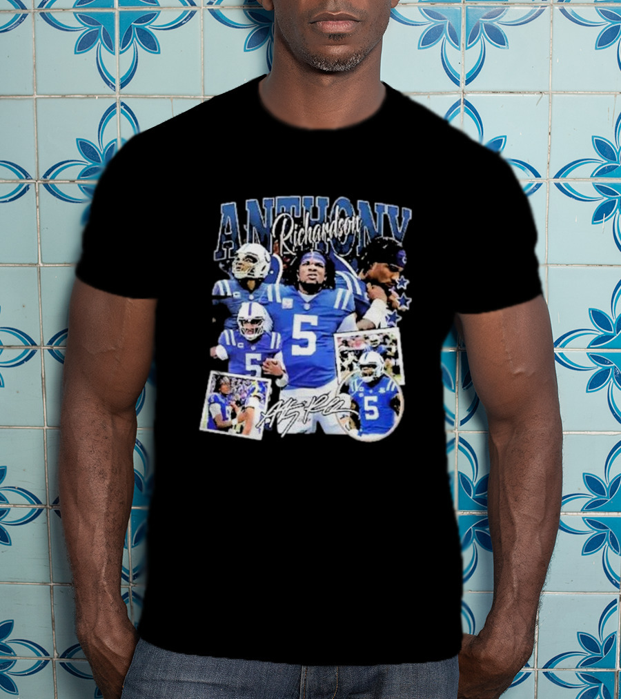 Anthony Richardson Indianapolis Colts Quarterback Number 5 Football Collage T-Shirt
