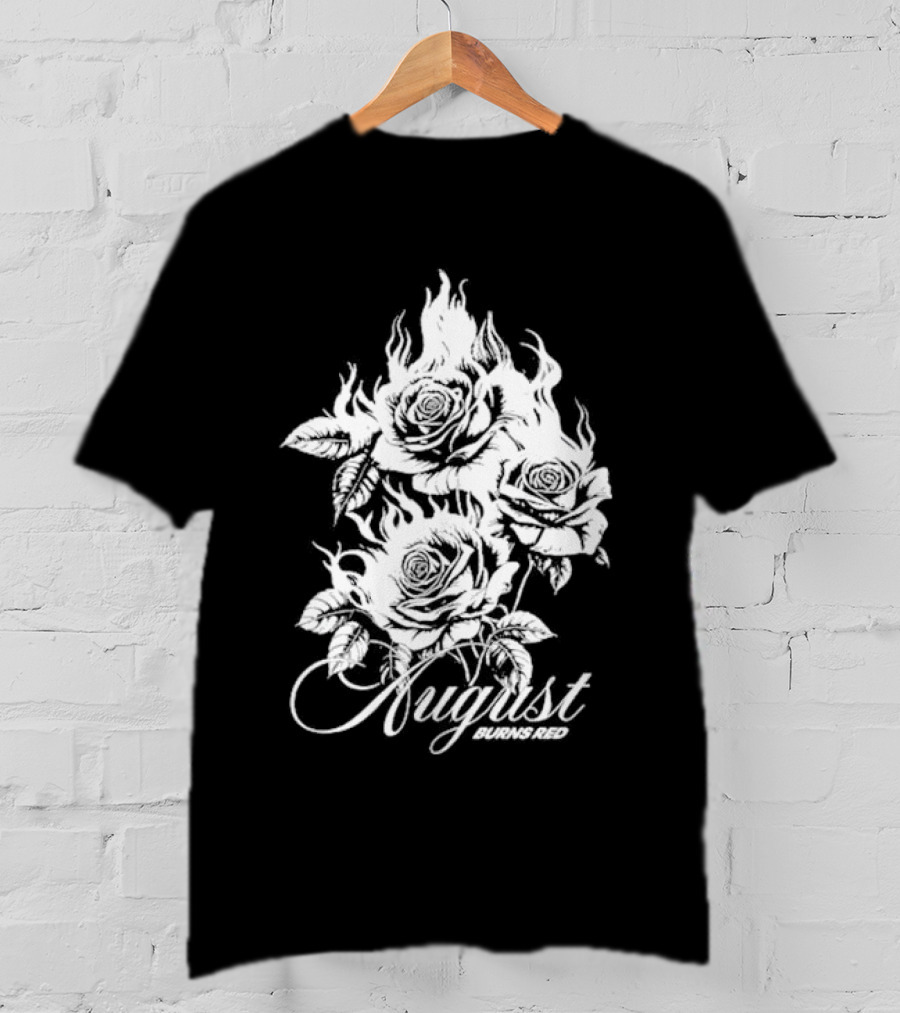 August Burns Red Burning Roses Fiery Floral T-Shirt