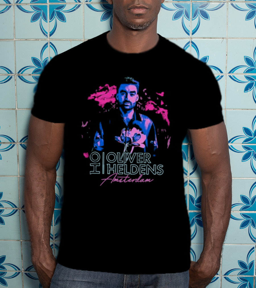 Oliver Heldens Amsterdam Neon Portrait 1980s T-Shirt
