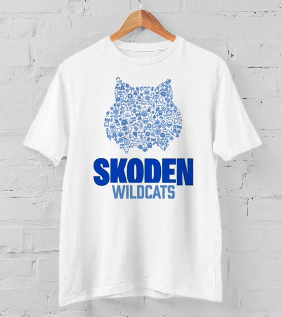 Skoden Wildcats Blue Emblem With Symbols T-Shirt