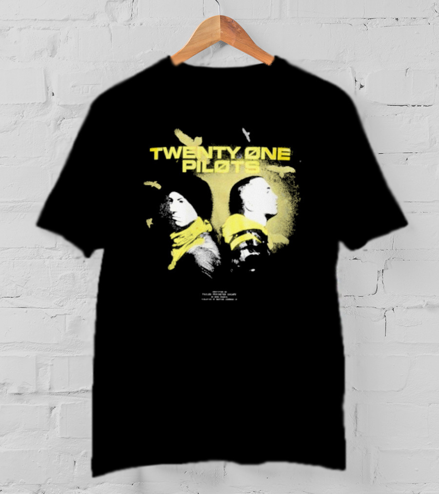 Twenty One Pilots Back 2 Back Eagle Silhouette Duo Yellow Accents T-Shirt