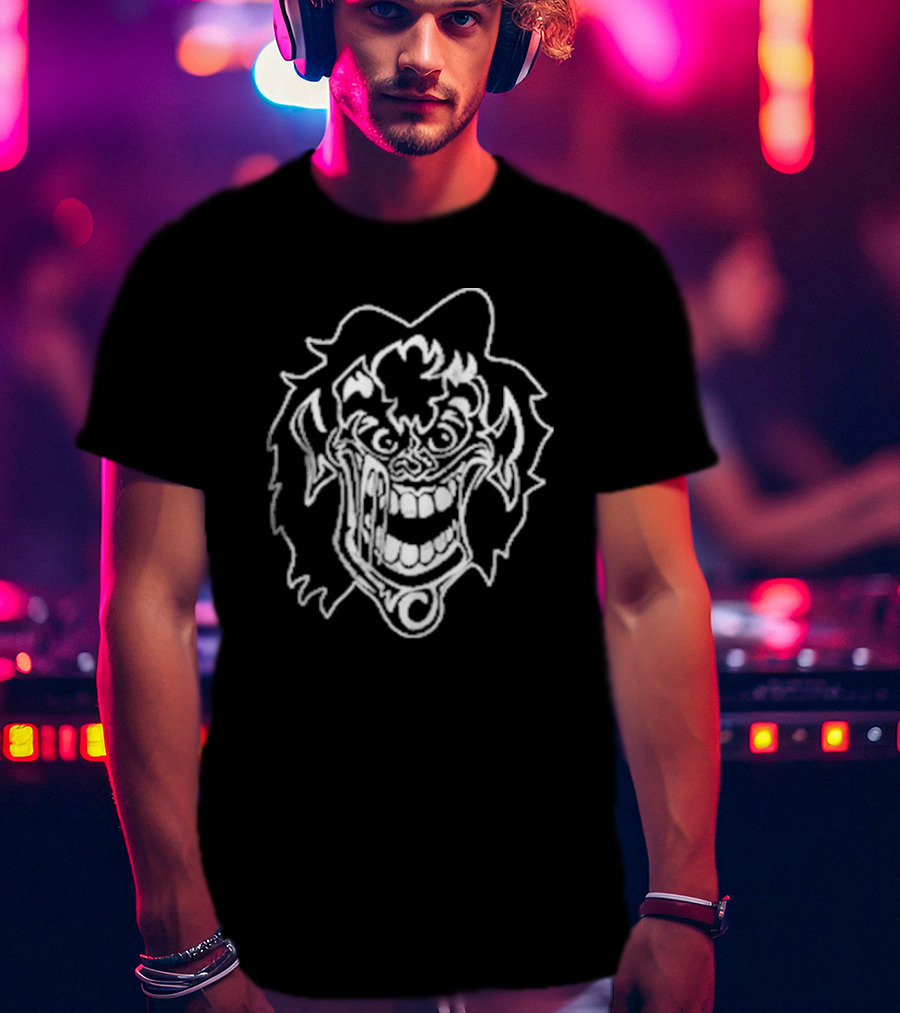 Black And White Mr Bones Joker Face T-Shirt