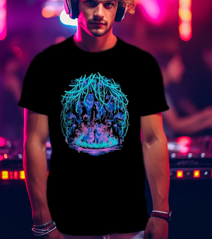 Animal Well Clandestine Creatures Glowing Forest Scene T-Shirt