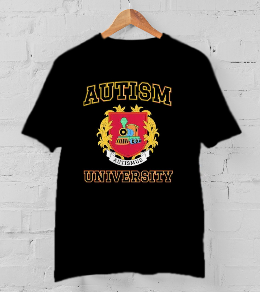 Autismus Autism University Train Emblem Crest T-Shirt