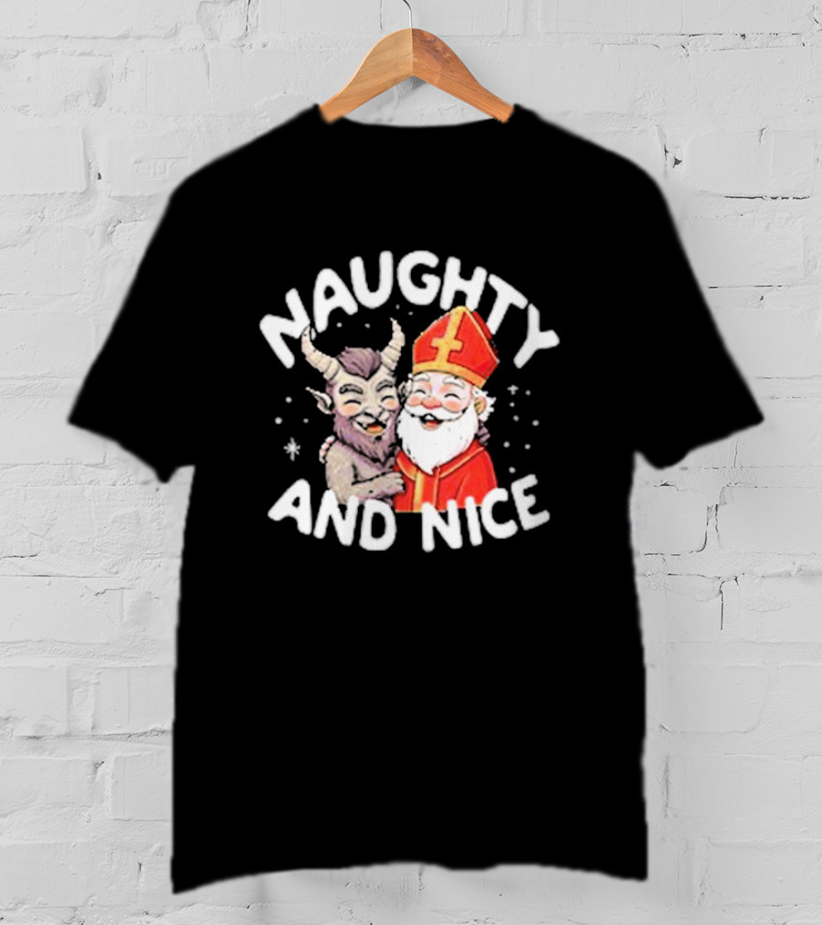 Naughty And Nice Krampus And Saint Nicholas T-Shirt