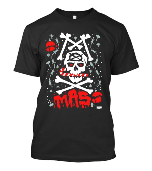 AEW Jon Moxley Xmas Skull Candy Cane Holiday T-Shirt