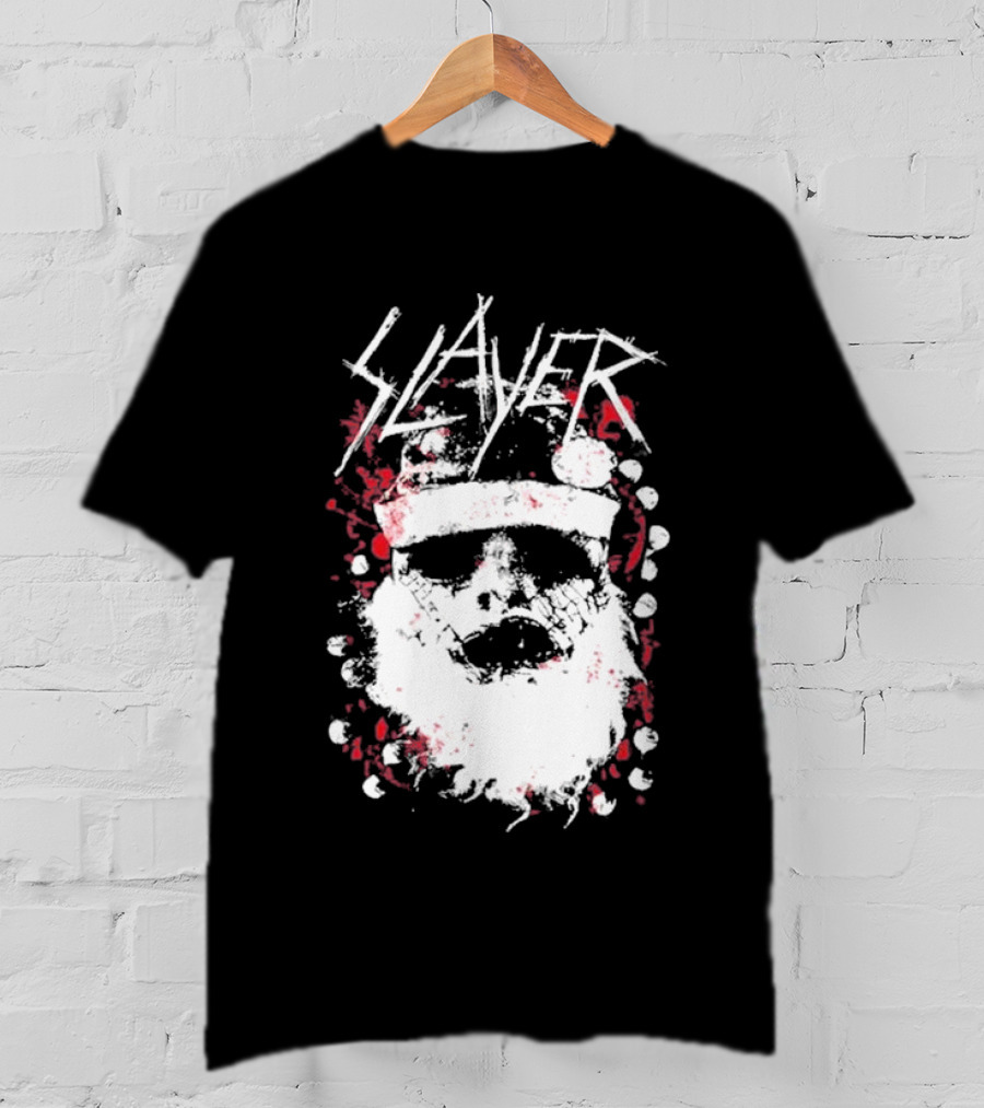 Slayer Dead Skin Santa Skull Iconic Holiday T-Shirt