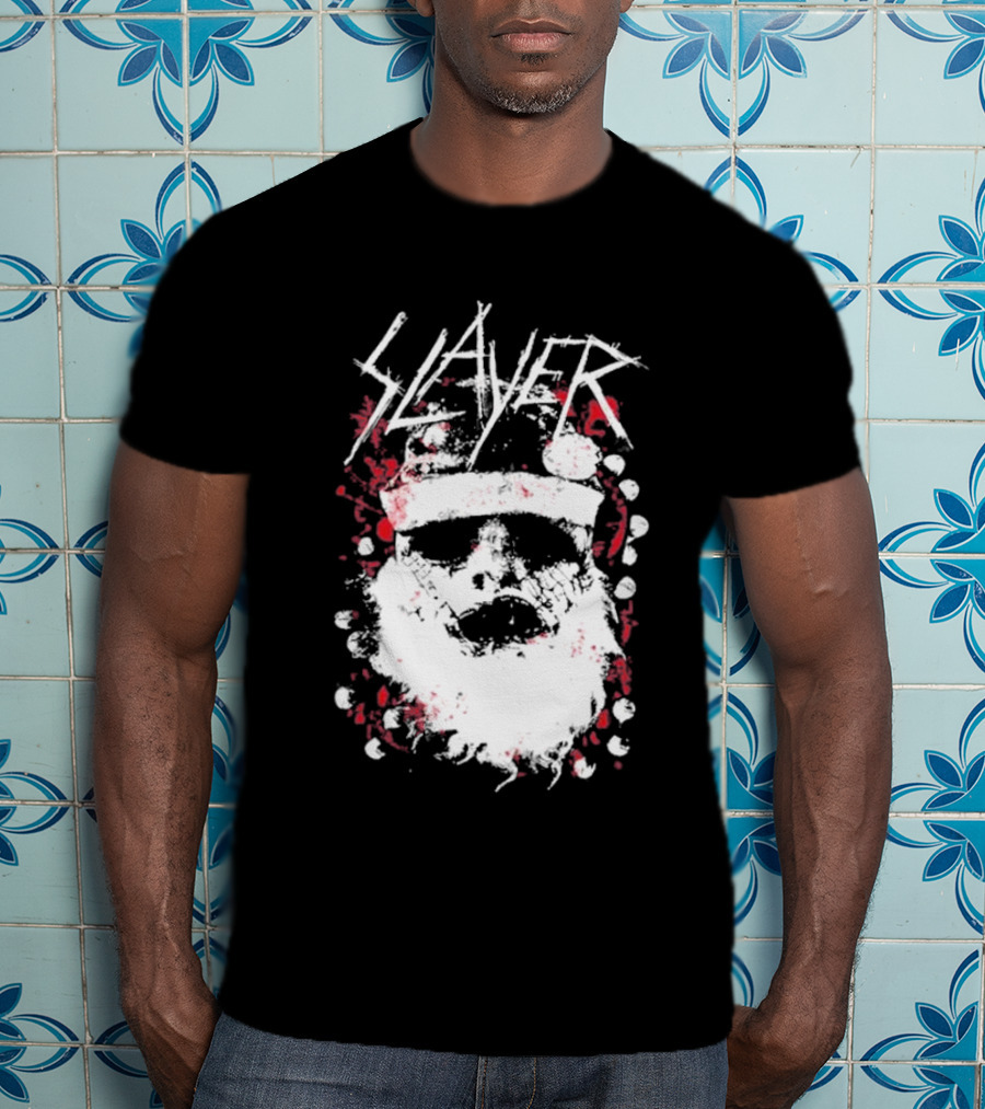 Slayer Dead Skin Santa Skull Iconic Holiday T-Shirt