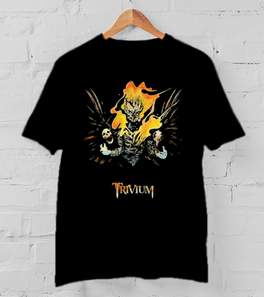 Trivium Fire Sword Flaming Demon Skulls T-Shirt