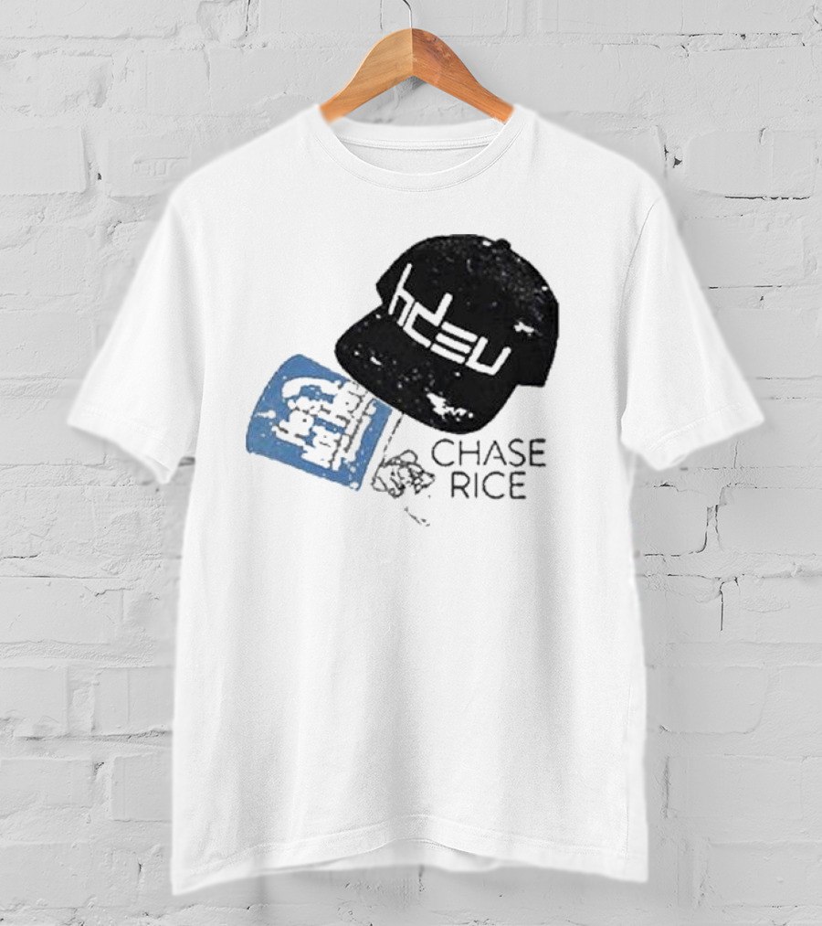 CHASE RICE HDEU Gear Hat And Blue He’s Not Here Text T-Shirt