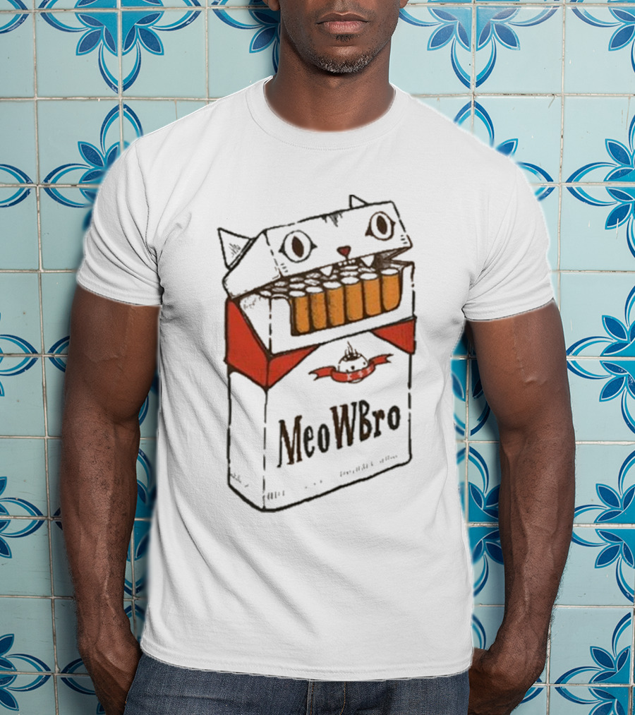 K45ink MeoWBro Cat Cigarette Pack T-Shirt