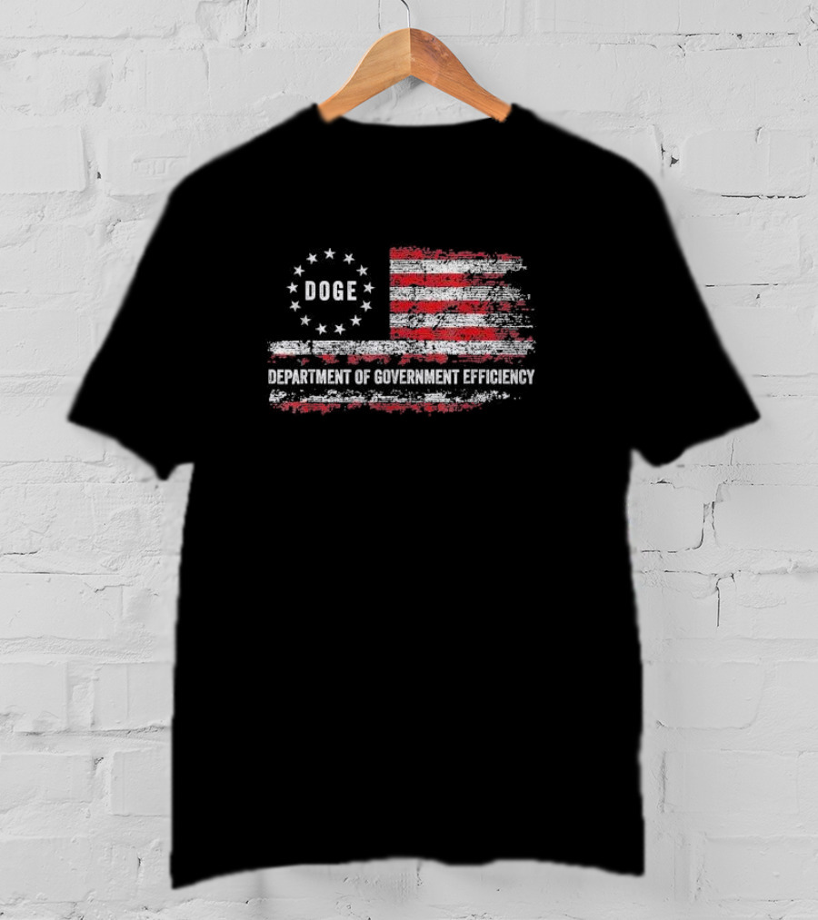 Doge Department Of Government Efficiency American Flag T-Shirt