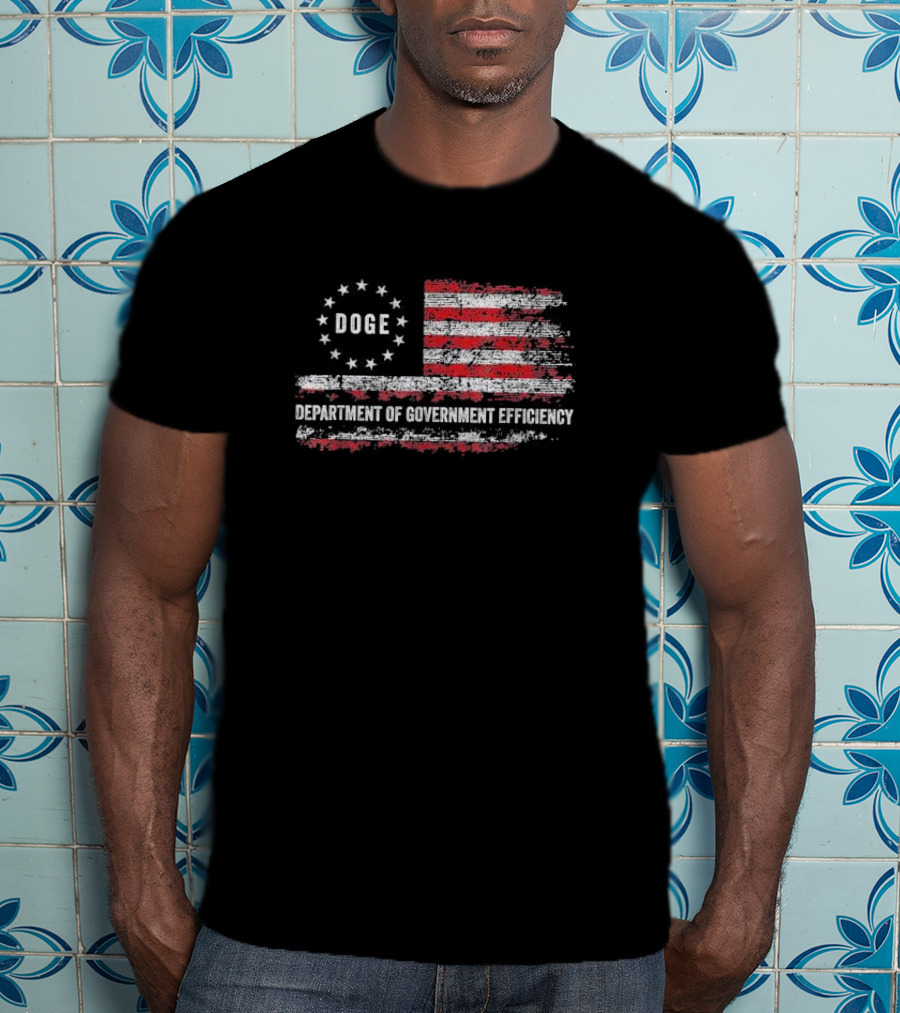 Doge Department Of Government Efficiency American Flag T-Shirt