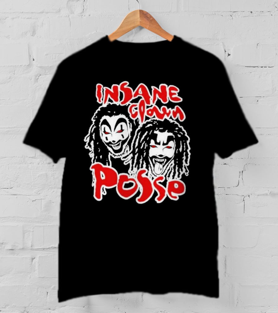 Insane Clown Posse Faces Red And White T-Shirt