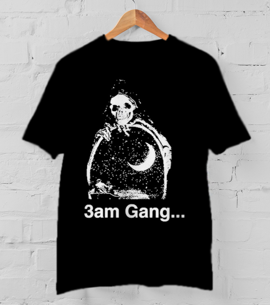 Sematary Grave Man 3 Am Gang Skeleton Moon Motif T-Shirt
