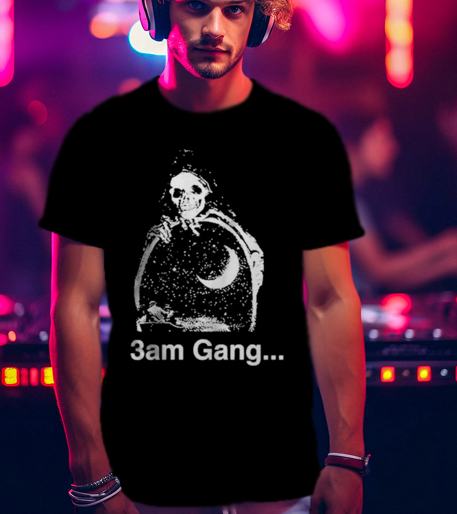 Sematary Grave Man 3 Am Gang Skeleton Moon Motif T-Shirt