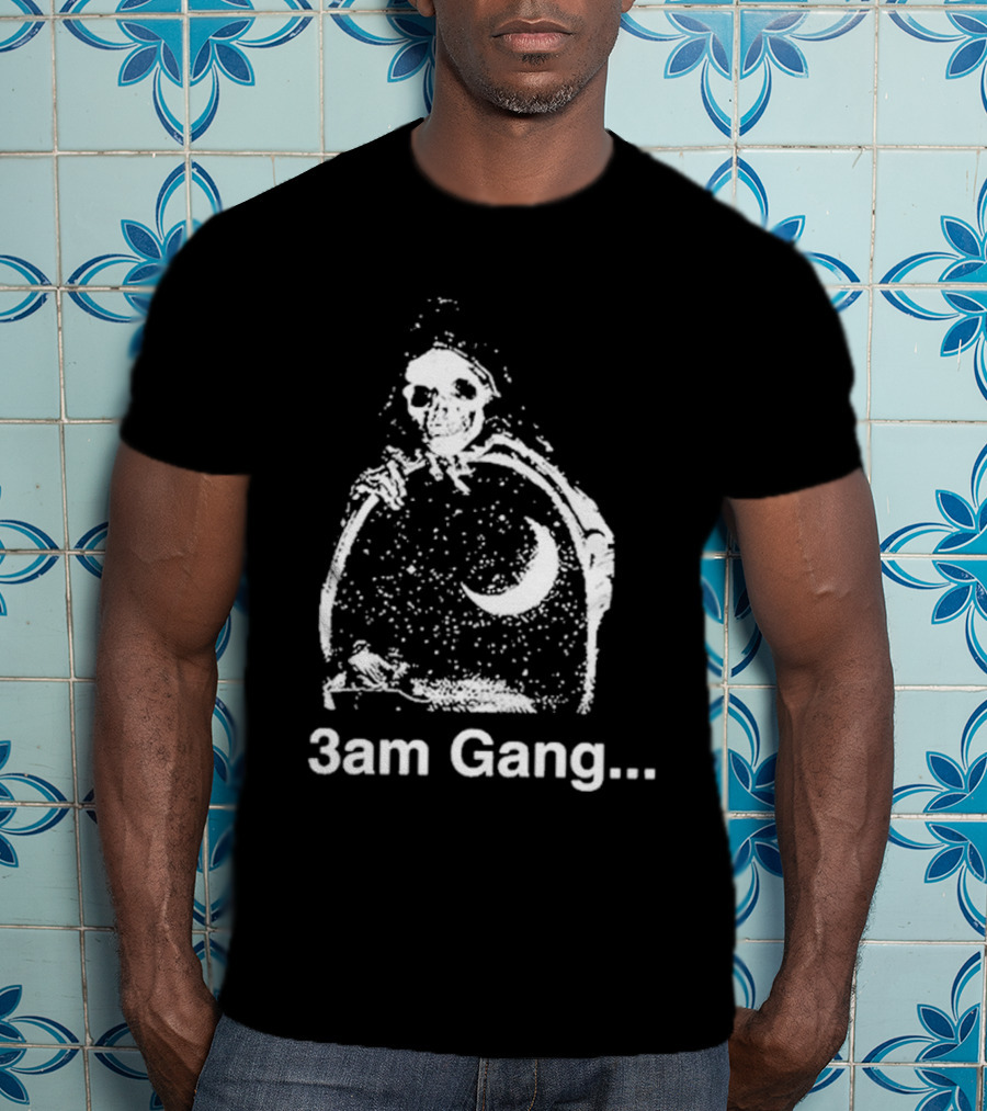 Sematary Grave Man 3 Am Gang Skeleton Moon Motif T-Shirt