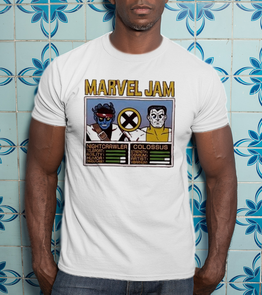 Marvel Jam Nightcrawler Colossus Teleport Agility Strength Osmium T-Shirt