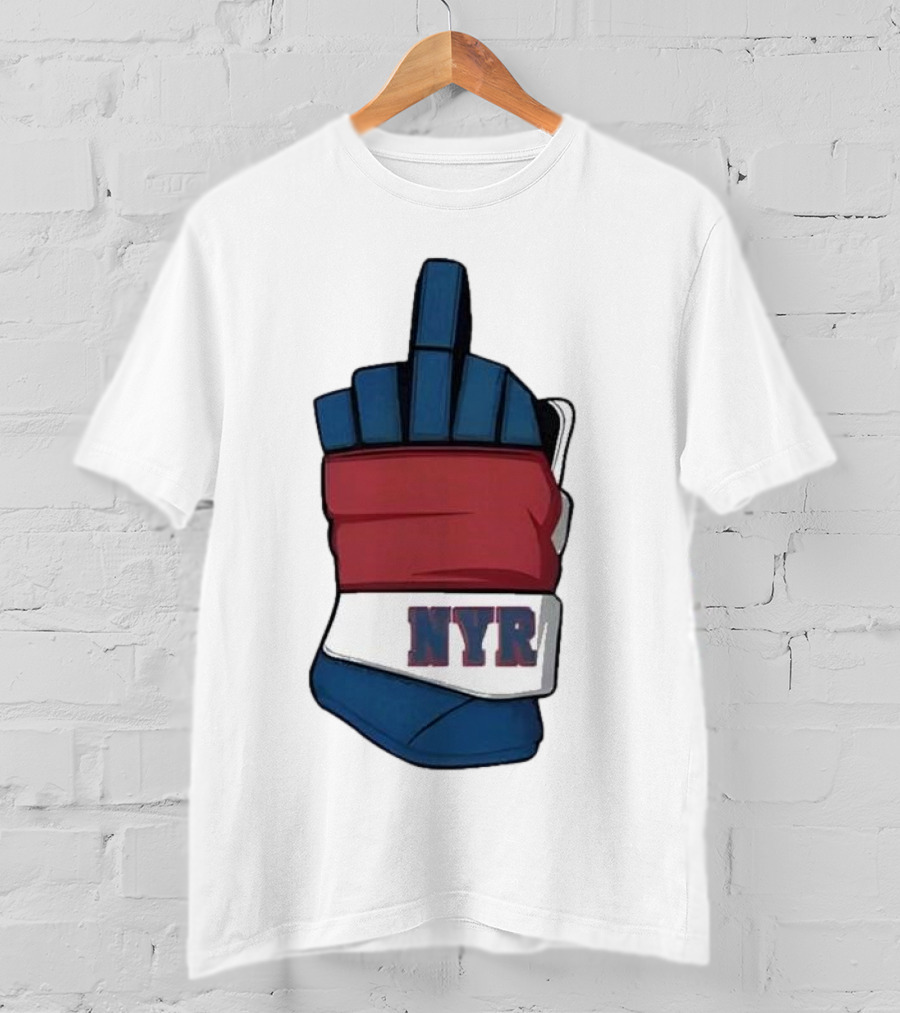 New York Rangers NYR Middle Finger Hockey Glove T-Shirt
